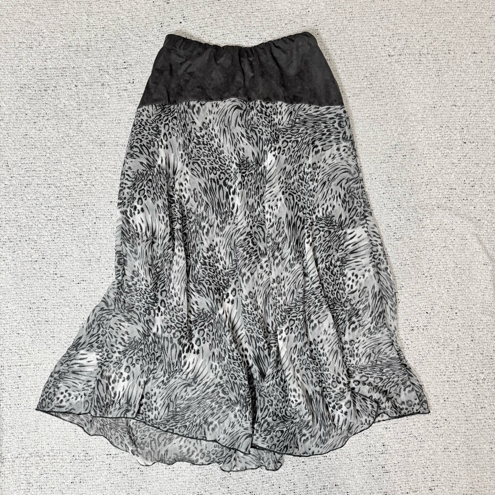 Lapis Black and Gray High-Low Skirt Size Large